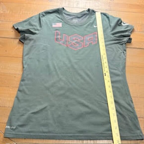 Nike Dri-FIT USA Graphic T-Shirt Women’s Green Size Large - Picture 6 of 8